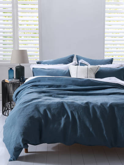 MM Linen | Laundered Linen Ocean Duvet Cover Set | MM Linen Bedding NZ